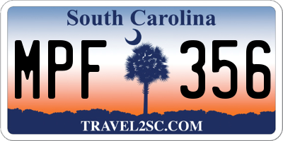 SC license plate MPF356
