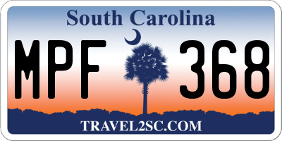 SC license plate MPF368