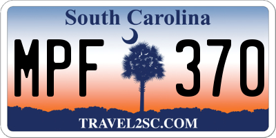 SC license plate MPF370