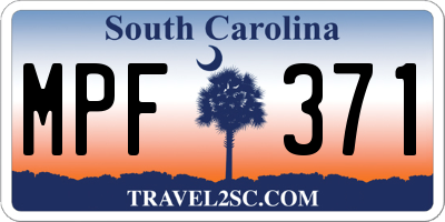 SC license plate MPF371