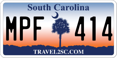 SC license plate MPF414
