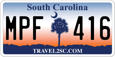 SC license plate MPF416