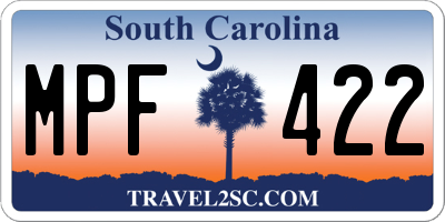 SC license plate MPF422
