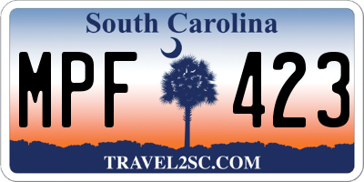 SC license plate MPF423