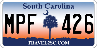 SC license plate MPF426