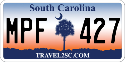 SC license plate MPF427