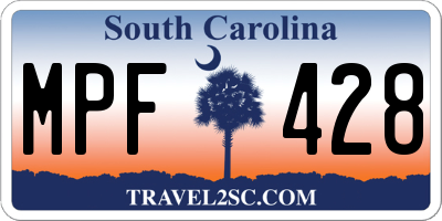 SC license plate MPF428