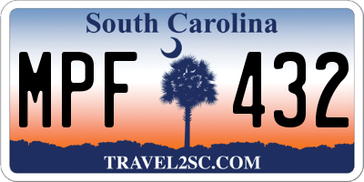 SC license plate MPF432