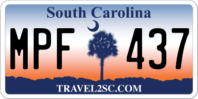 SC license plate MPF437