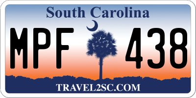 SC license plate MPF438