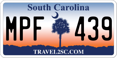 SC license plate MPF439