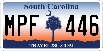 SC license plate MPF446