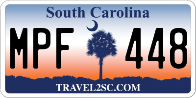 SC license plate MPF448