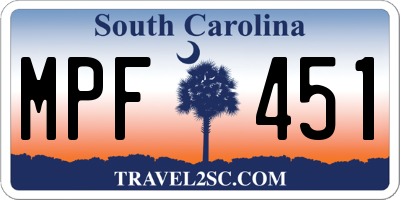 SC license plate MPF451