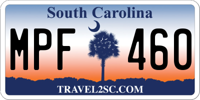 SC license plate MPF460
