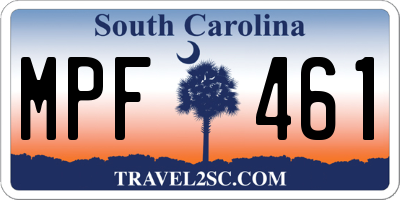 SC license plate MPF461