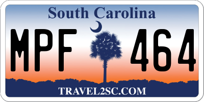 SC license plate MPF464