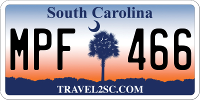 SC license plate MPF466