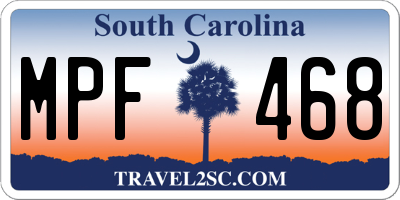 SC license plate MPF468