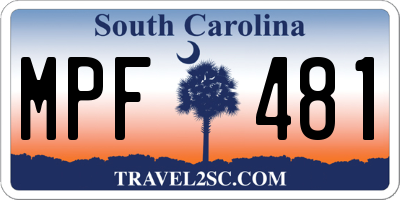 SC license plate MPF481