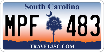 SC license plate MPF483