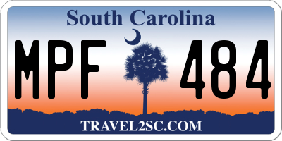 SC license plate MPF484