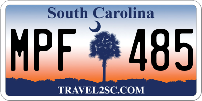SC license plate MPF485