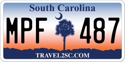 SC license plate MPF487