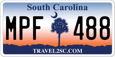 SC license plate MPF488