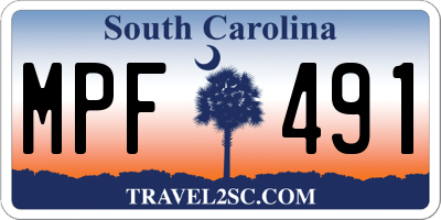 SC license plate MPF491
