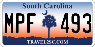 SC license plate MPF493