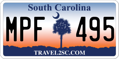 SC license plate MPF495