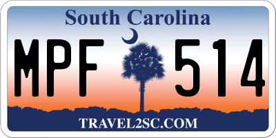 SC license plate MPF514