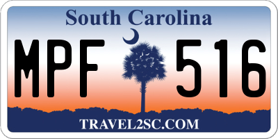 SC license plate MPF516