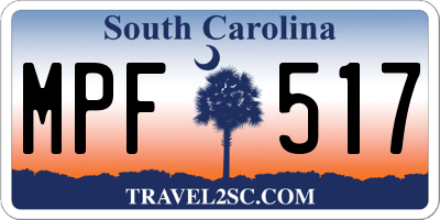 SC license plate MPF517
