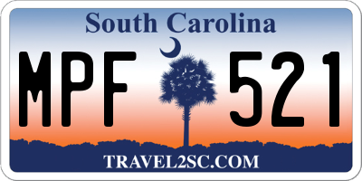 SC license plate MPF521