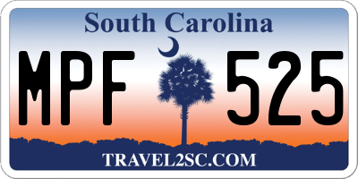 SC license plate MPF525
