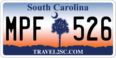 SC license plate MPF526