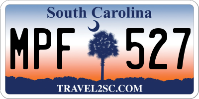 SC license plate MPF527