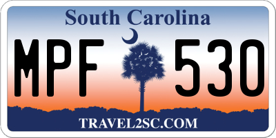 SC license plate MPF530