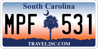 SC license plate MPF531