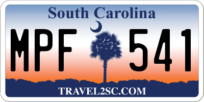 SC license plate MPF541