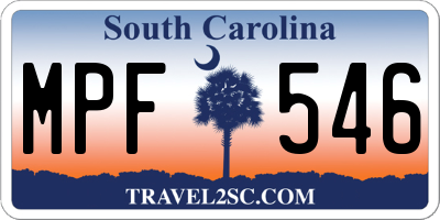 SC license plate MPF546