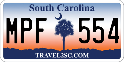 SC license plate MPF554