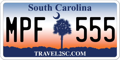 SC license plate MPF555