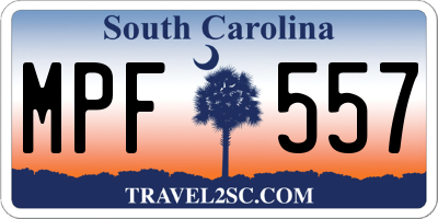 SC license plate MPF557