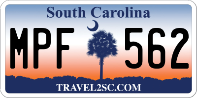 SC license plate MPF562