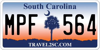 SC license plate MPF564