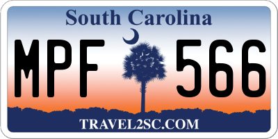 SC license plate MPF566