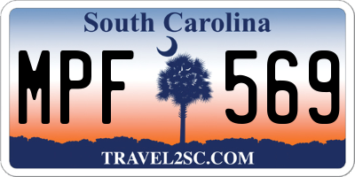 SC license plate MPF569